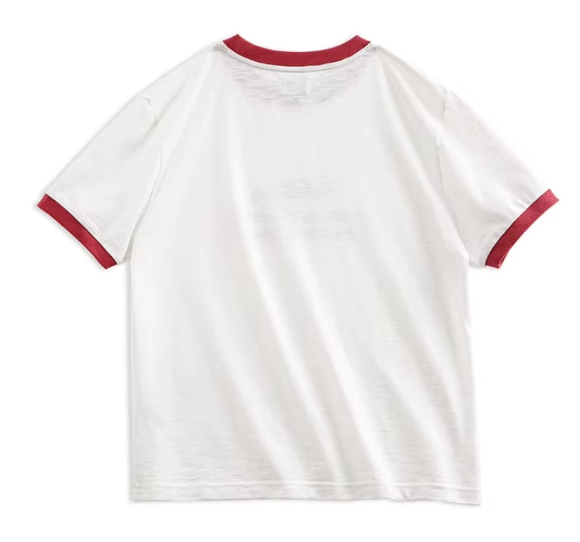 Ringer Graphic Tee – Whale Print