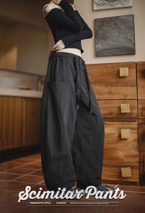Wide Nylon Crop Pants