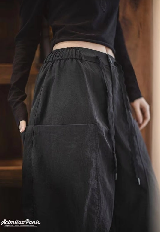Wide Nylon Crop Pants