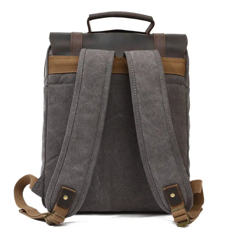 Retro-Rucksack aus Canvas und Leder