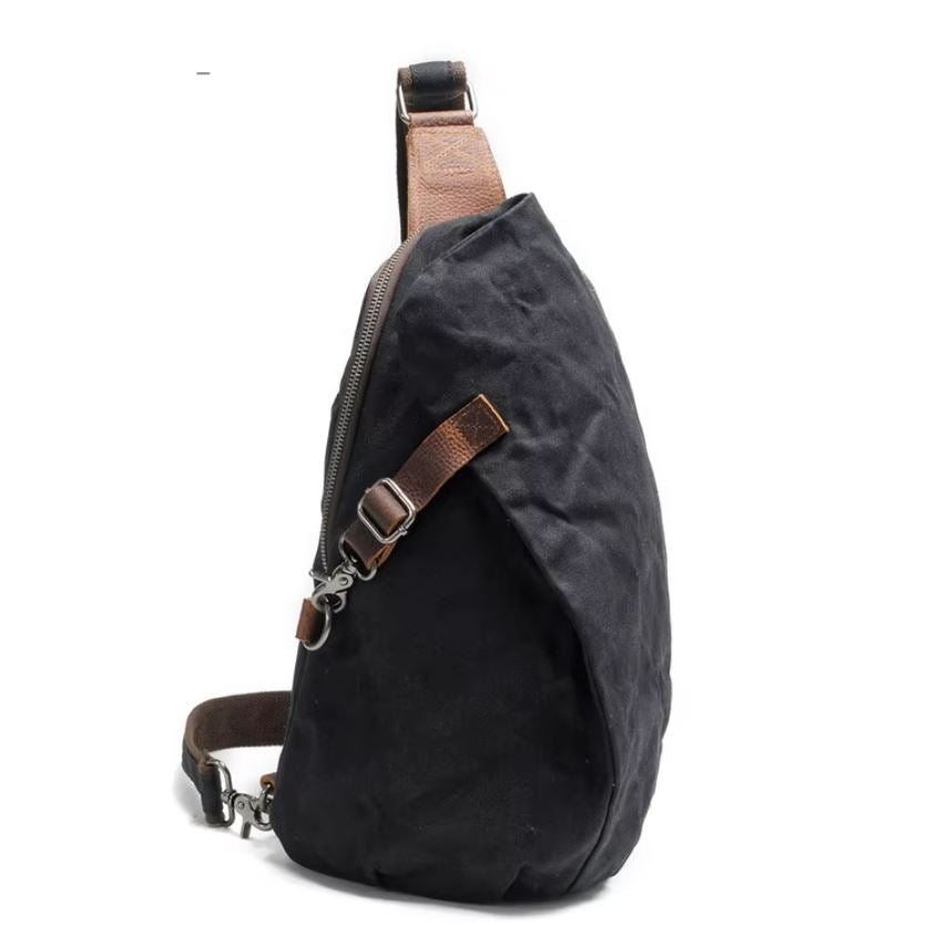 Canvas waist bag in black