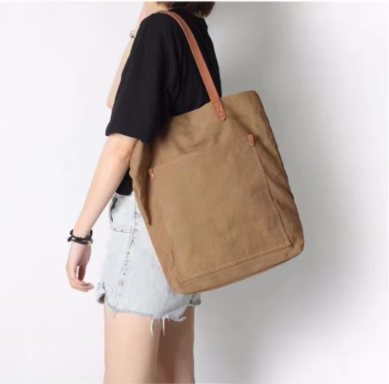 Canvas Crossbody Tote Bag