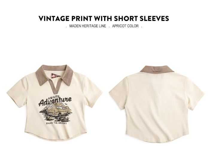 Kurzes Vintage-Poloshirt
