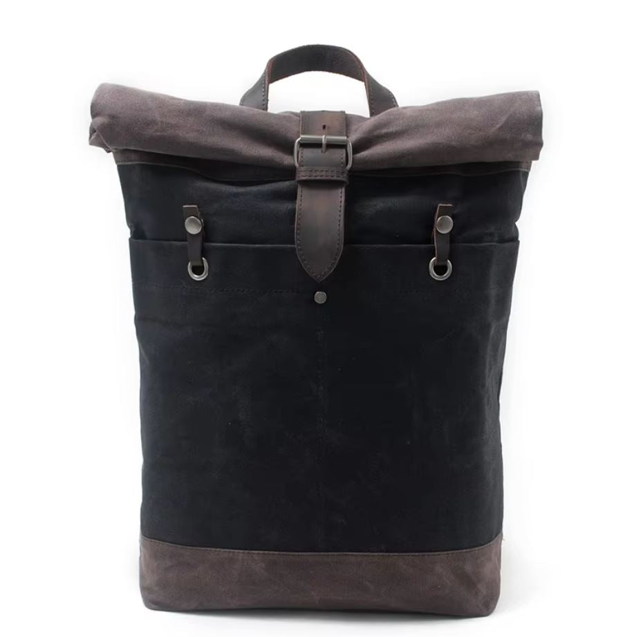 Vintage batik canvas backpack