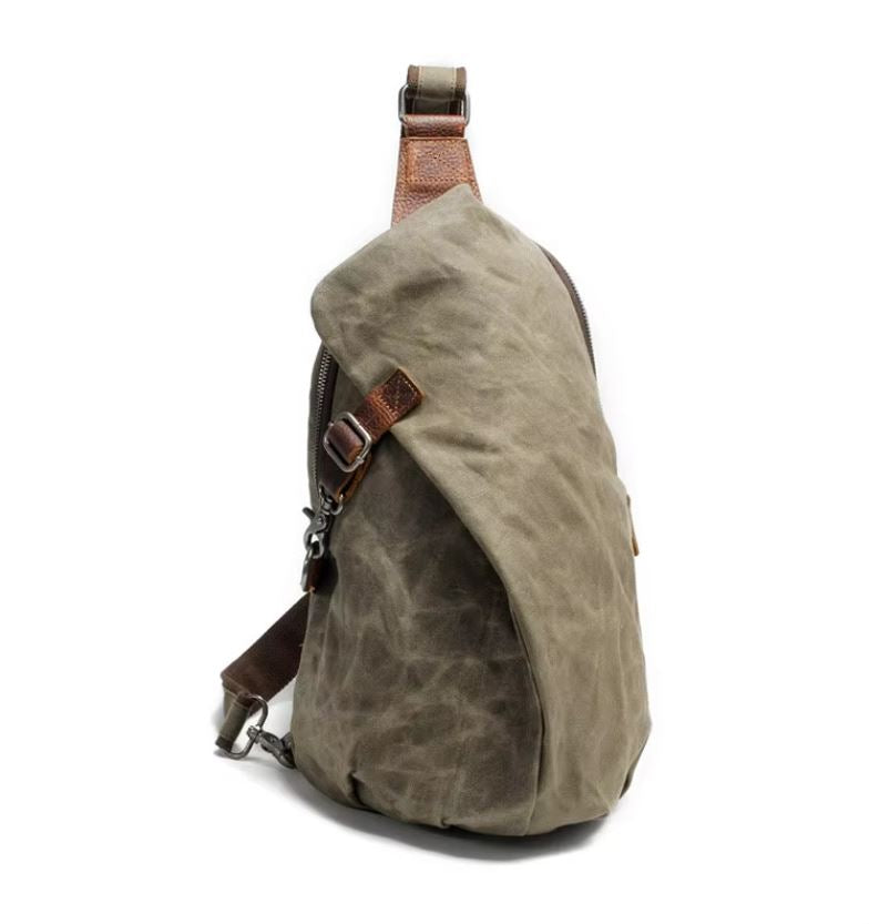 Canvas waist bag in army green