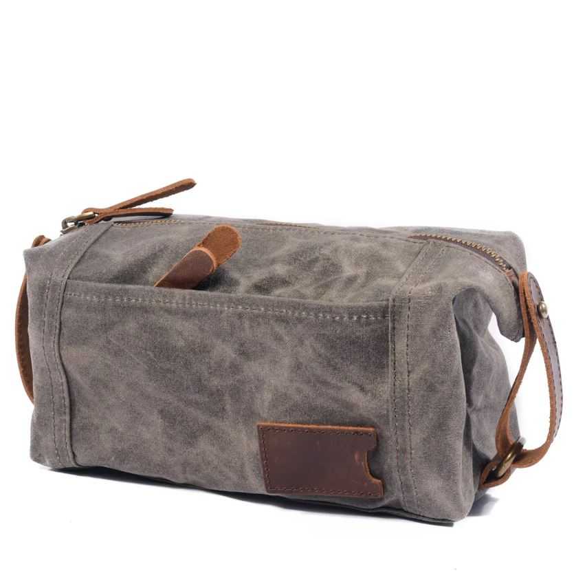 Waterproof canvas toiletry bag