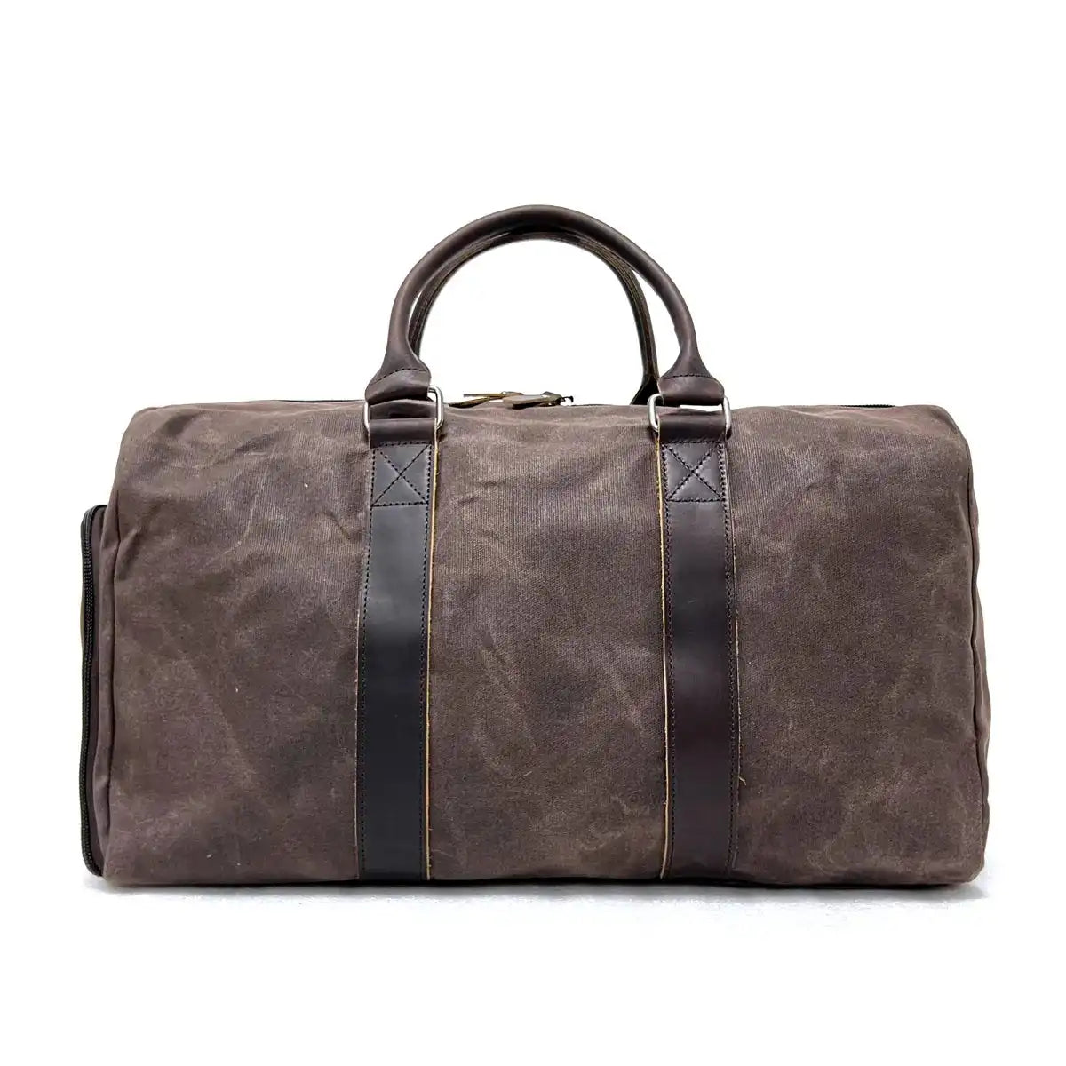 Batik canvas gym and travel bag in coffee – lightweight and durable design