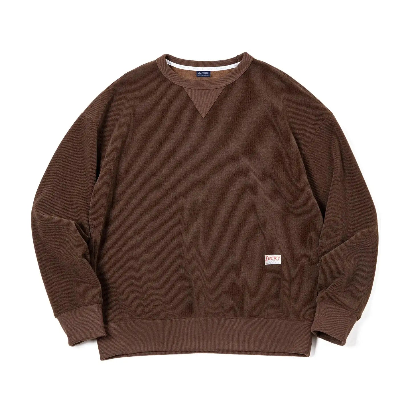 Chenille crewneck sweatshirt in coffee