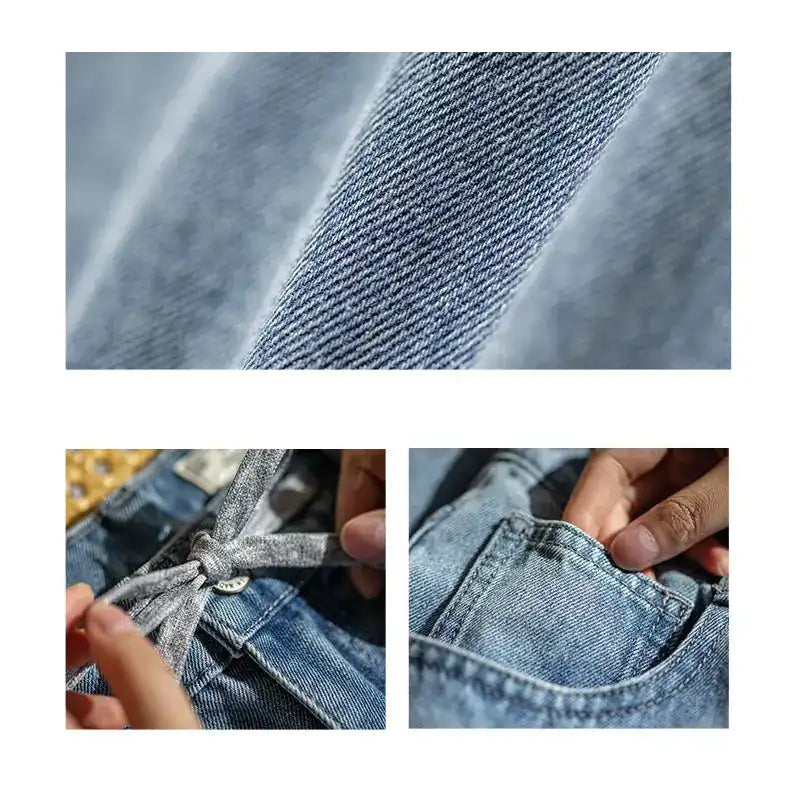 Hellblaue Jeans mit weitem Bein
