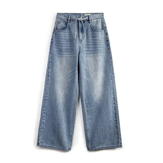 Light blue wide leg denim jeans