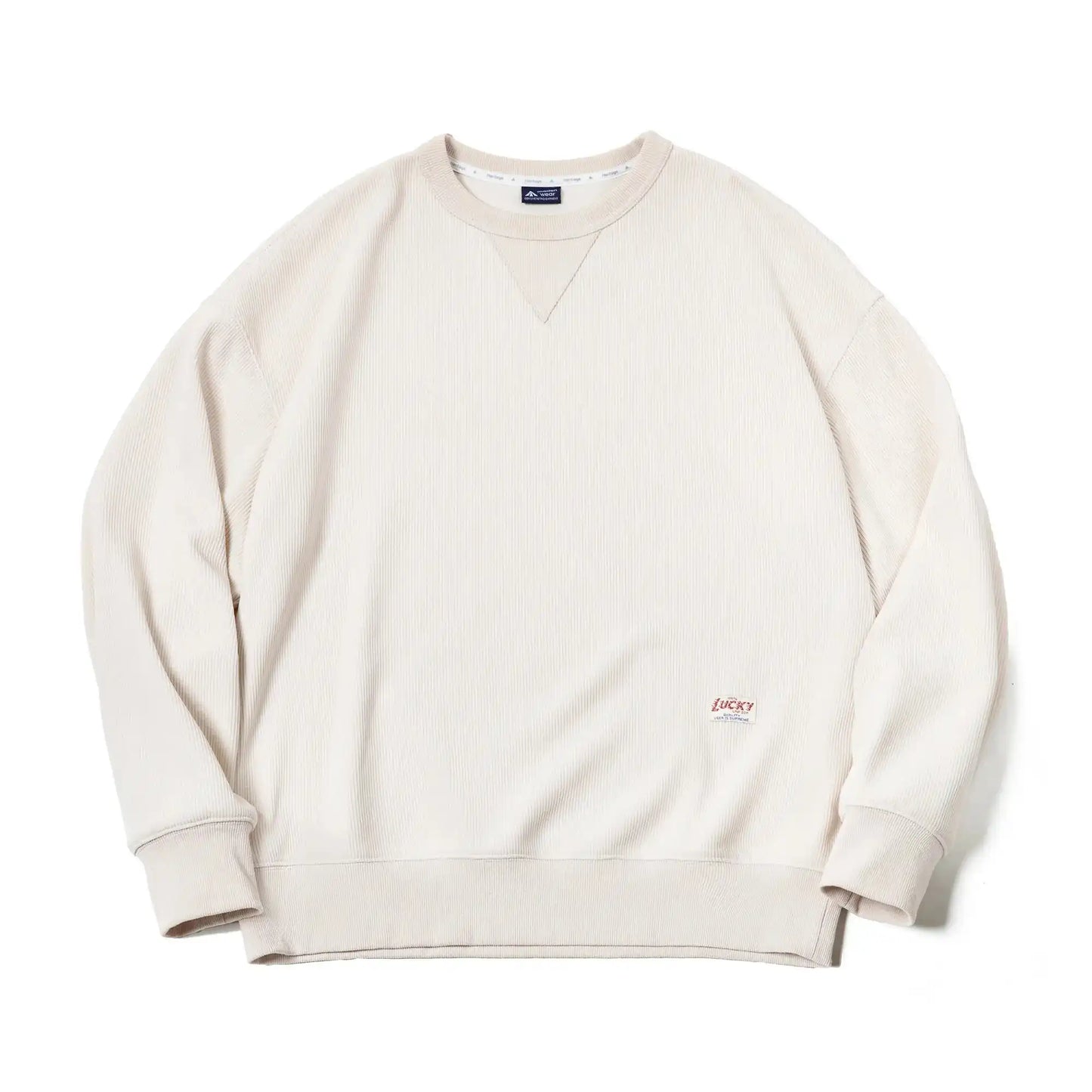 Chenille crewneck sweatshirt in beige white