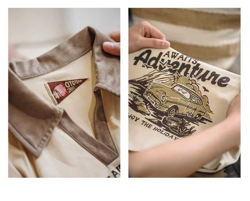 Kurzes Vintage-Poloshirt