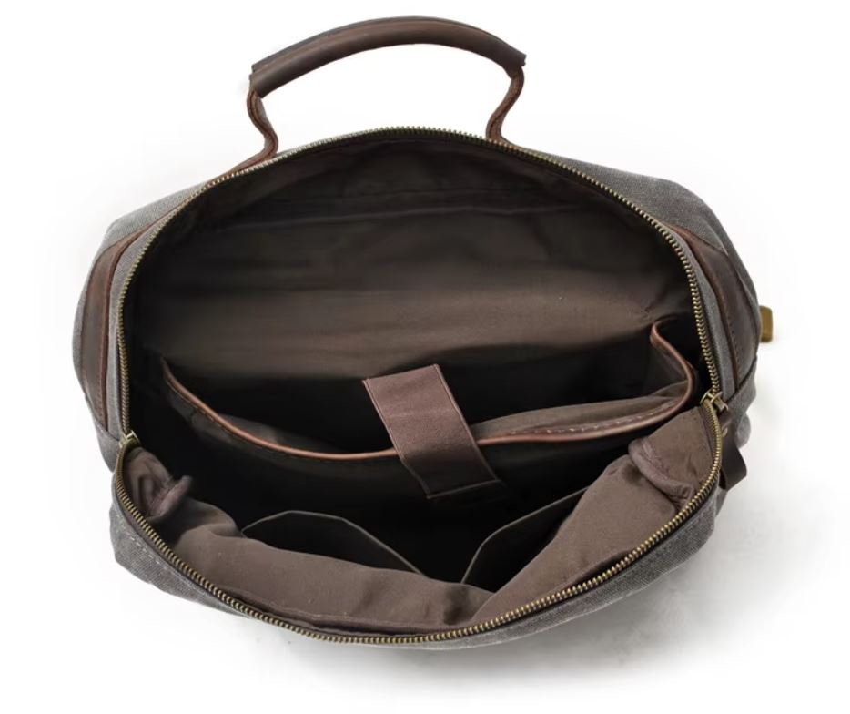Retro-Rucksack aus Canvas und Leder