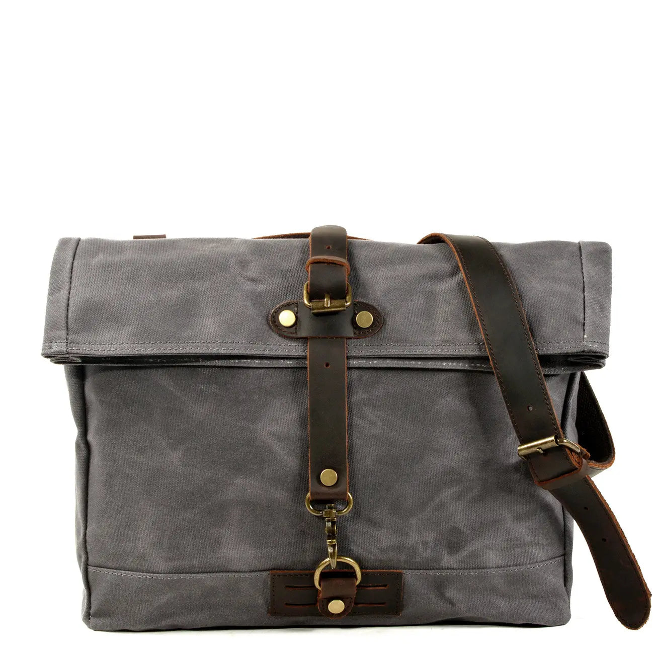 Wax canvas laptop messenger bag