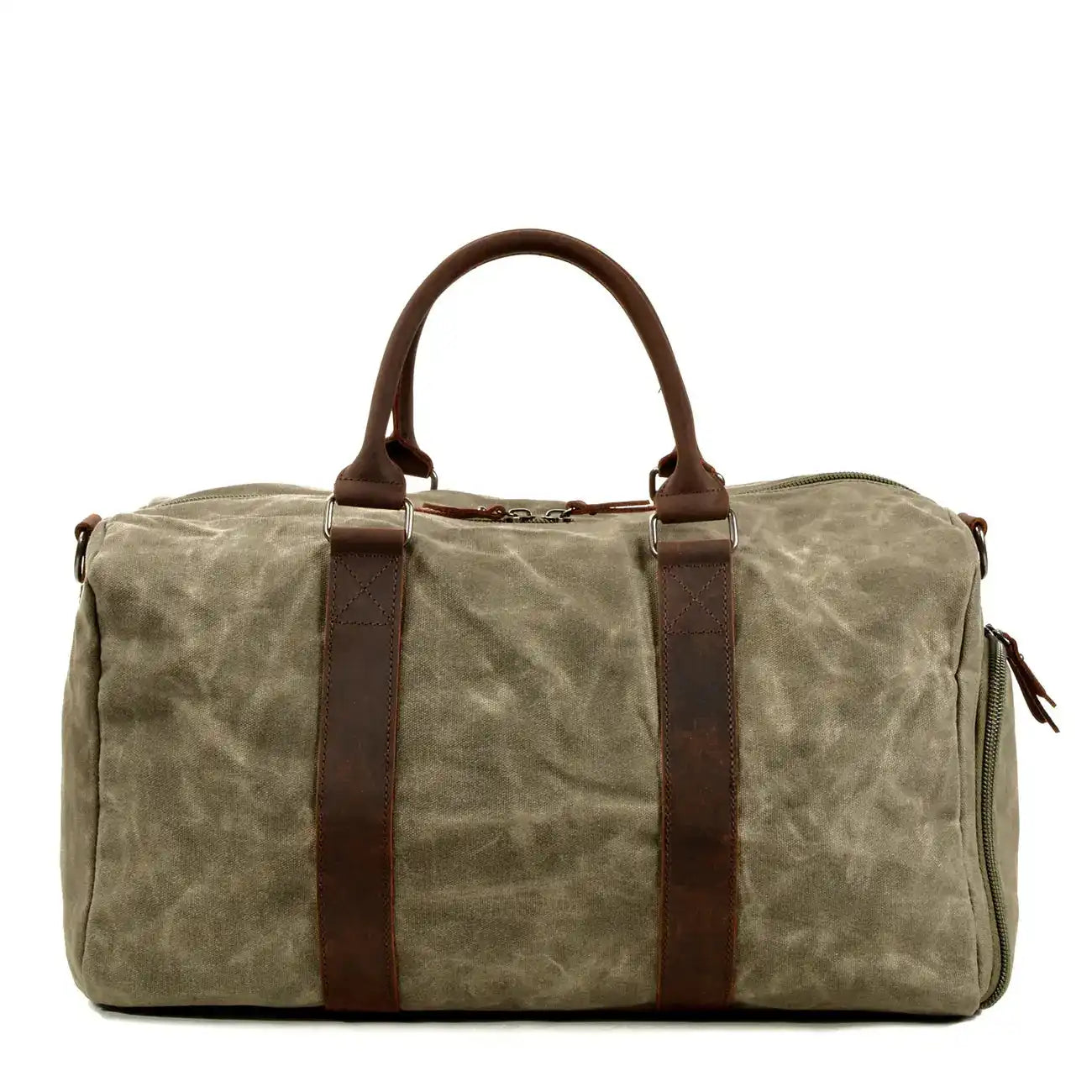 Batik canvas gym and travel bag in army green – lightweight and durable design