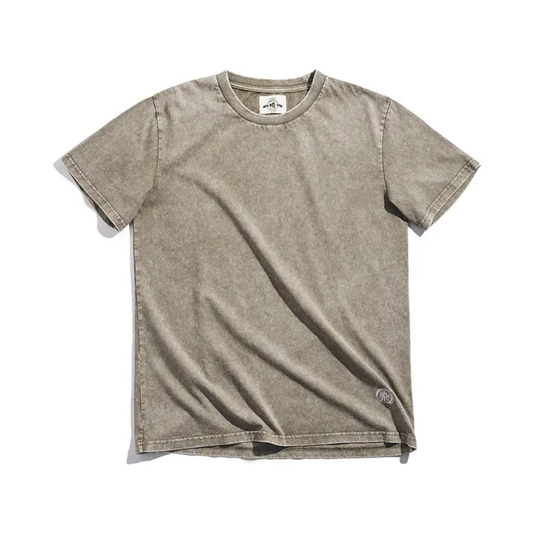 Wax-dyed tee in taupe