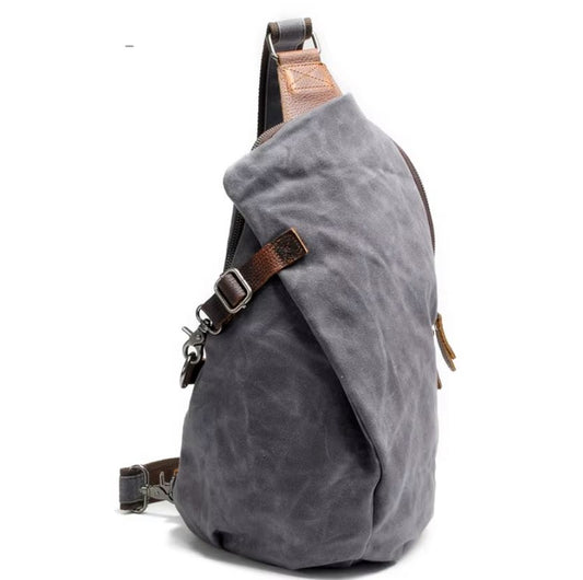 Canvas waist bag in gray