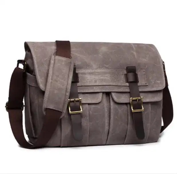 Vintage leather messenger bag