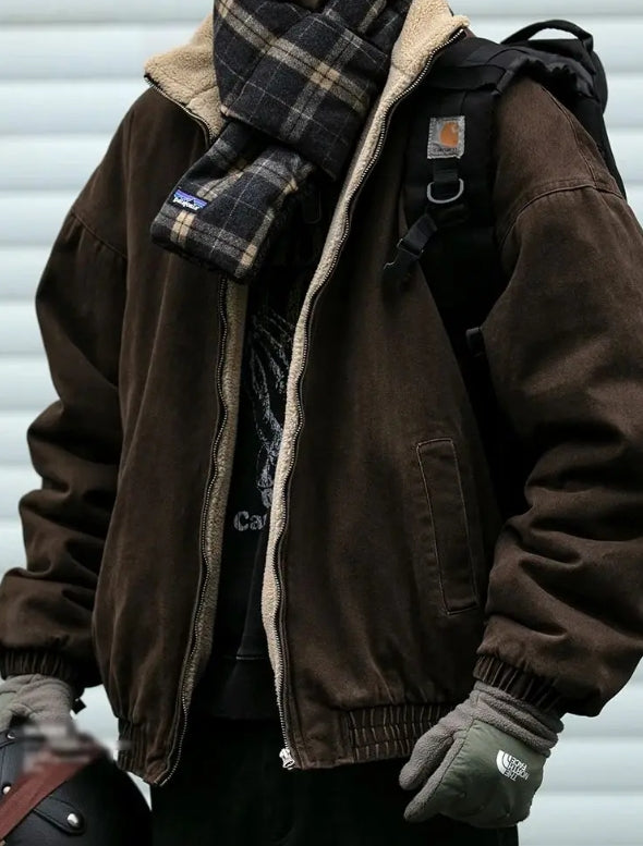 Men’s Vintage Stand Collar Winter Jacket