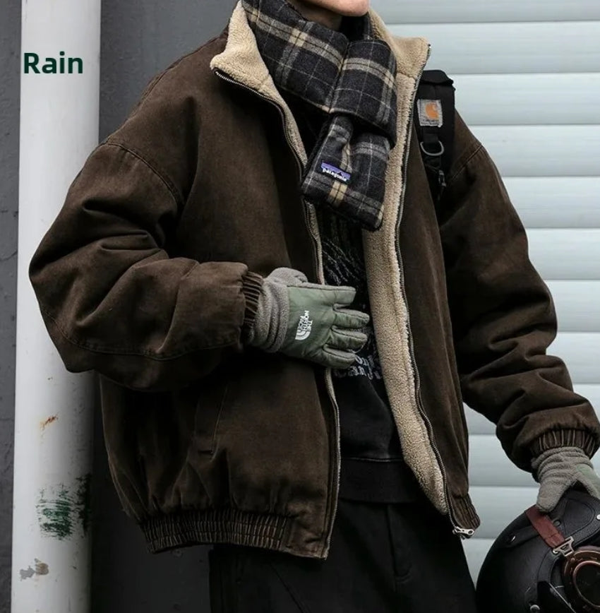 Men’s Vintage Stand Collar Winter Jacket