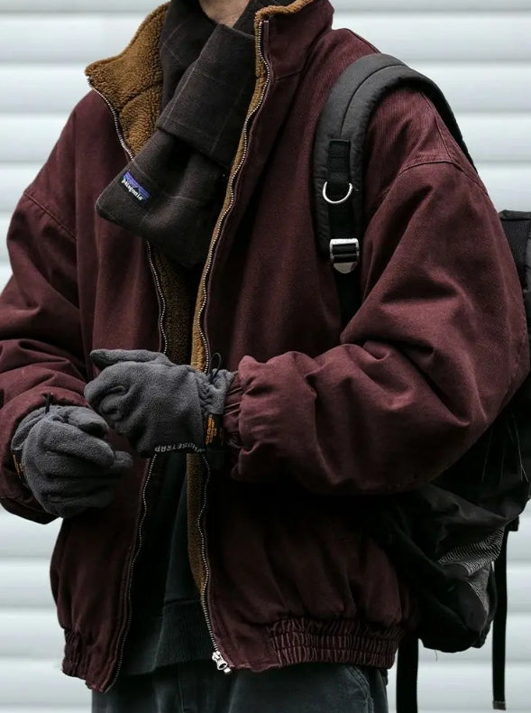 Men’s Vintage Stand Collar Winter Jacket