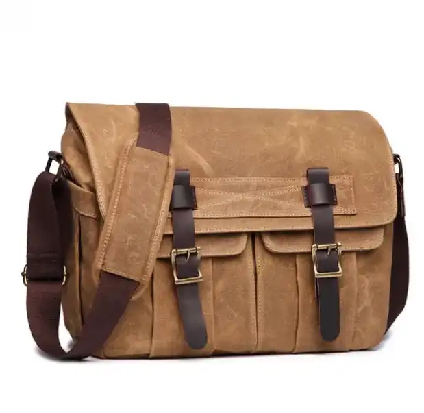 Vintage leather messenger bag