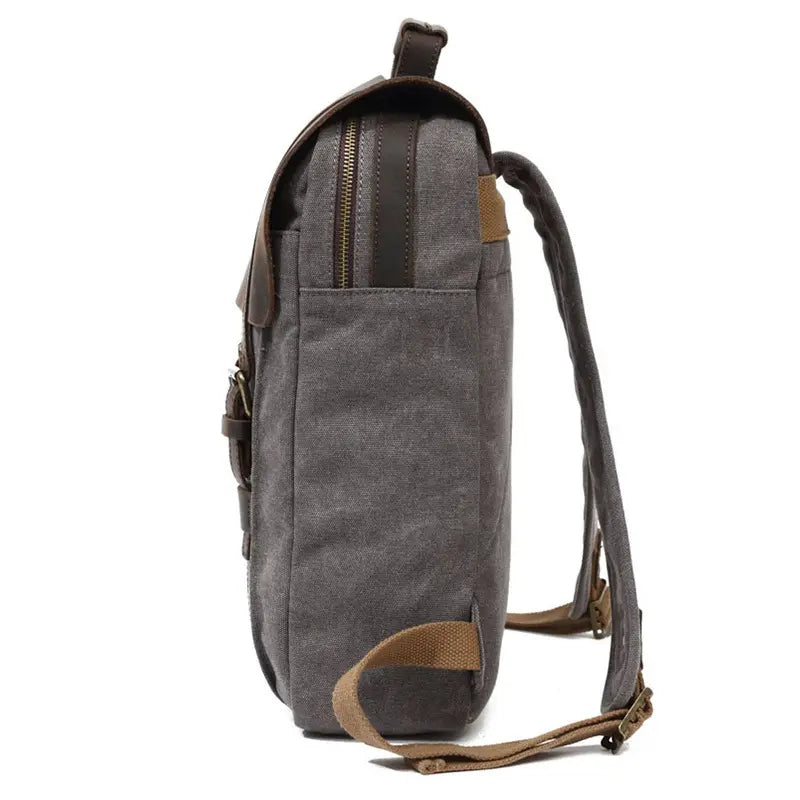 Retro-Rucksack aus Canvas und Leder