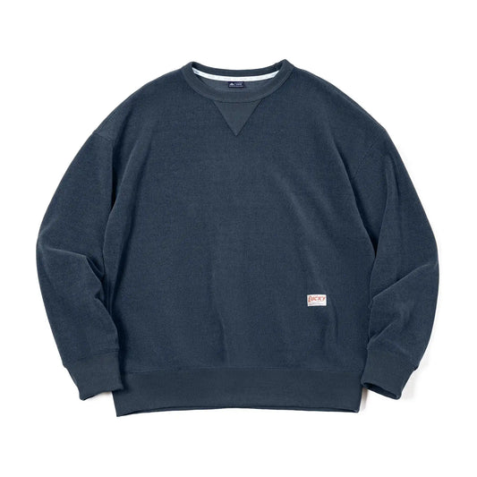 Chenille crewneck sweatshirt in navy blue