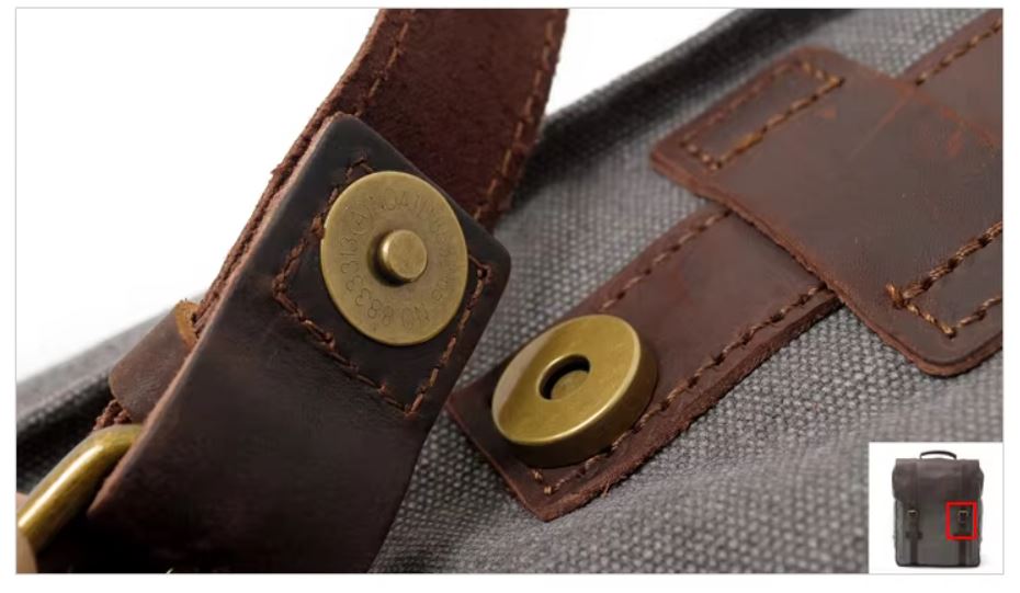 Retro-Rucksack aus Canvas und Leder