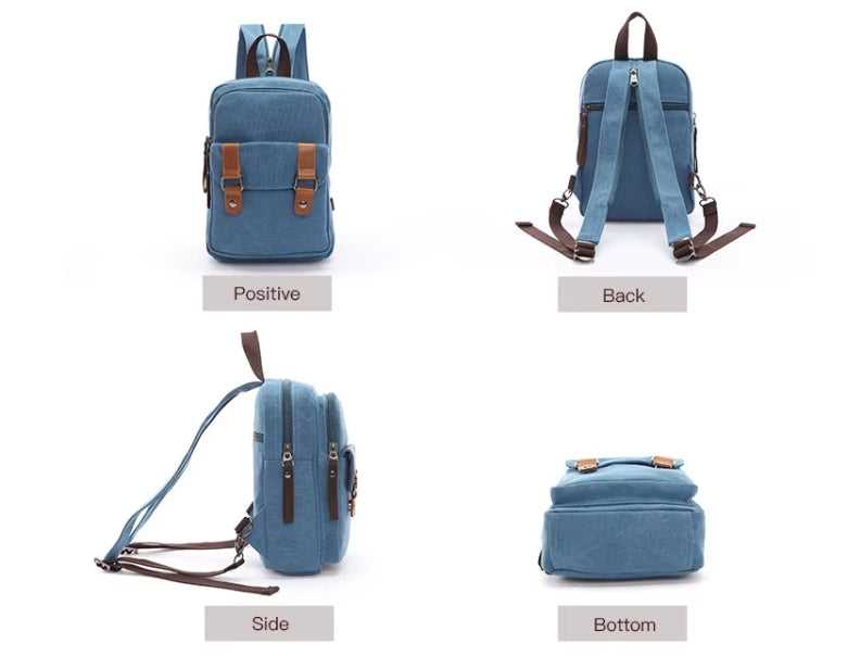 Solid Color Canvas Backpack – Women’s